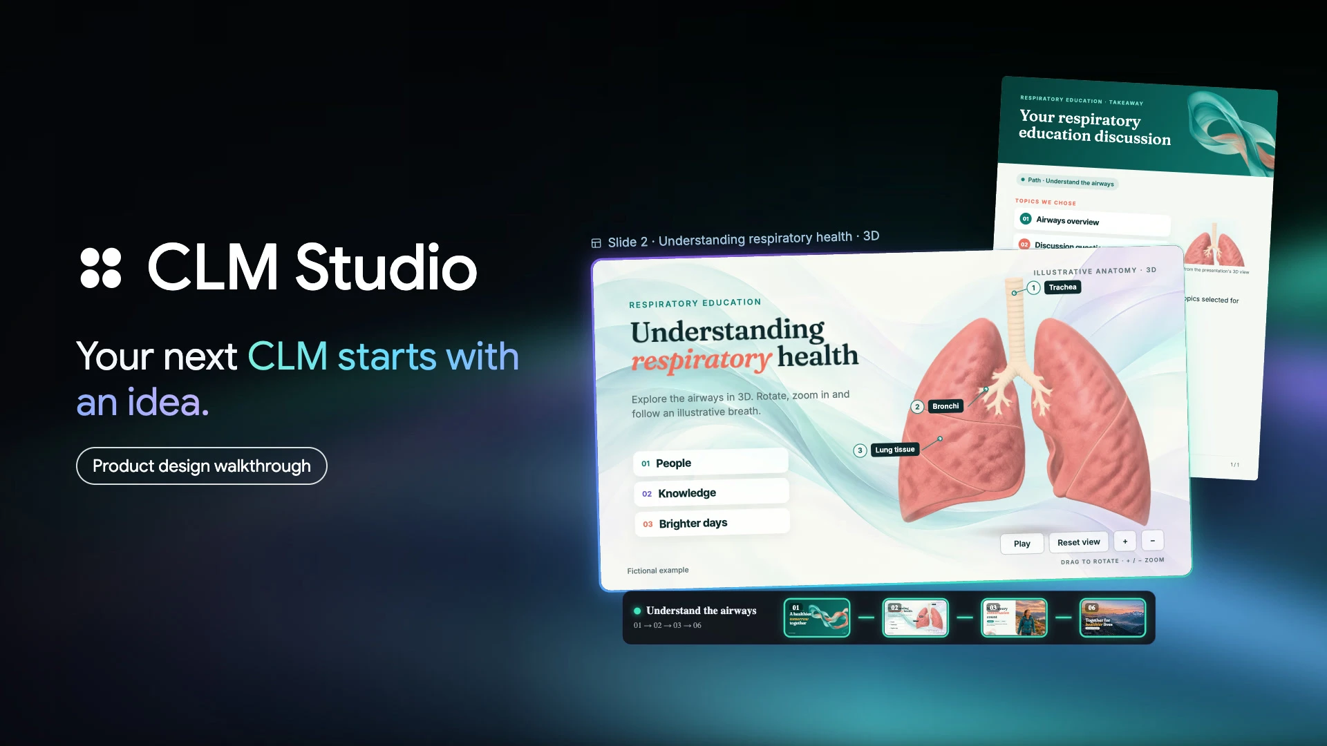Poster for the CLM Studio product design walkthrough