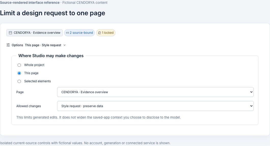 Request Options with This page selected and a style request that preserves data